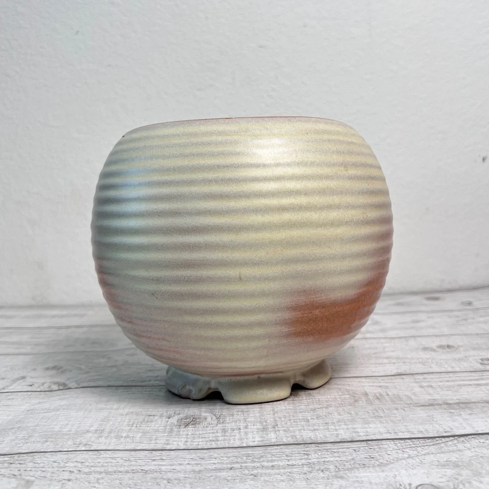 Vintage Frankoma Pottery‎ Beehive Vase 70-B Prairie Green Ribbed Medium 6